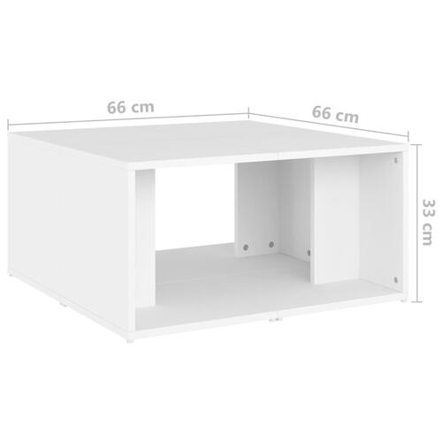 Sofabord 4 stk. 33x33x33 cm konstrueret træ hvid