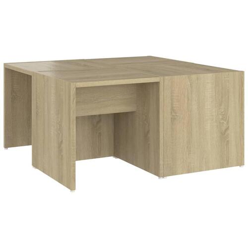 Sofabord 4 stk. 33x33x33 cm konstrueret træ sonoma-eg