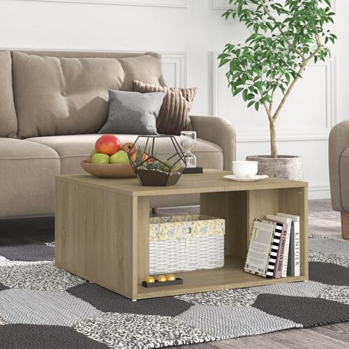 Sofabord 4 stk. 33x33x33 cm konstrueret træ sonoma-eg
