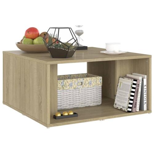 Sofabord 4 stk. 33x33x33 cm konstrueret træ sonoma-eg