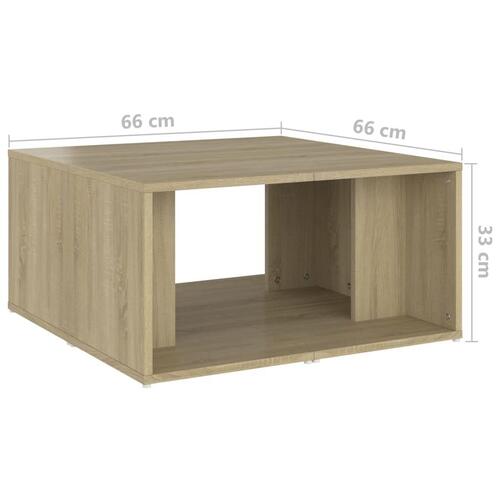 Sofabord 4 stk. 33x33x33 cm konstrueret træ sonoma-eg