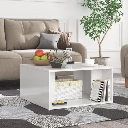 Sofabord 4 stk. 33x33x33 cm konstrueret træ hvid højglans