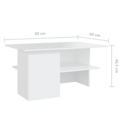 Sofabord 90x60x46,5 cm konstrueret træ hvid
