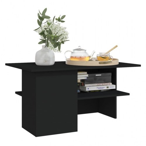 Sofabord 90x60x46,5 cm konstrueret træ sort