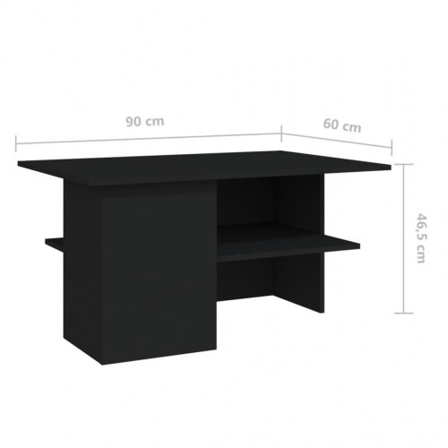Sofabord 90x60x46,5 cm konstrueret træ sort