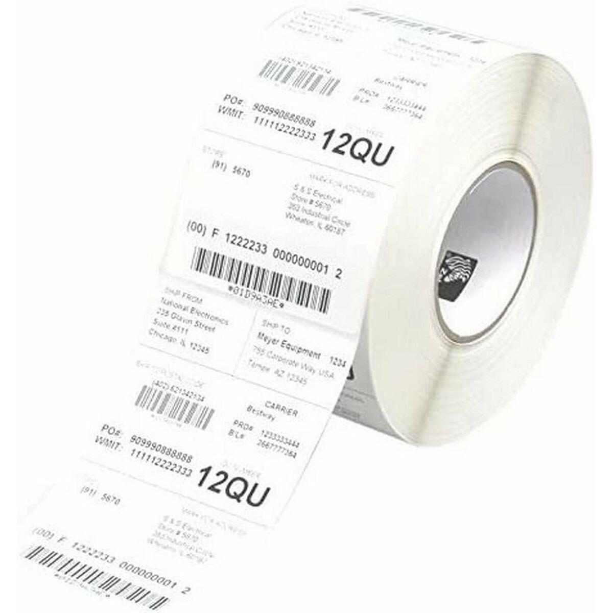 Etiketter til labelprinter Zebra Perform 1000T hvid Ø 25 mm - 12 ruller billede