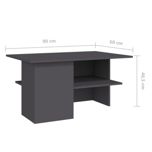Sofabord 90x60x46,5 cm konstrueret træ grå