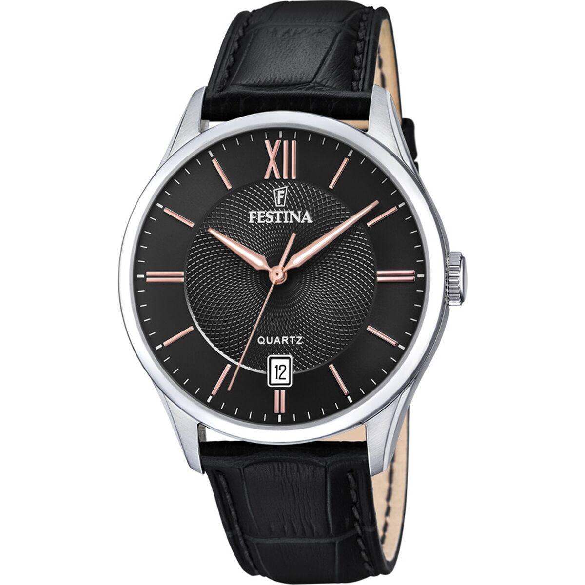 Festina F20426/6 herreur - sort læderrem, 43 mm billede