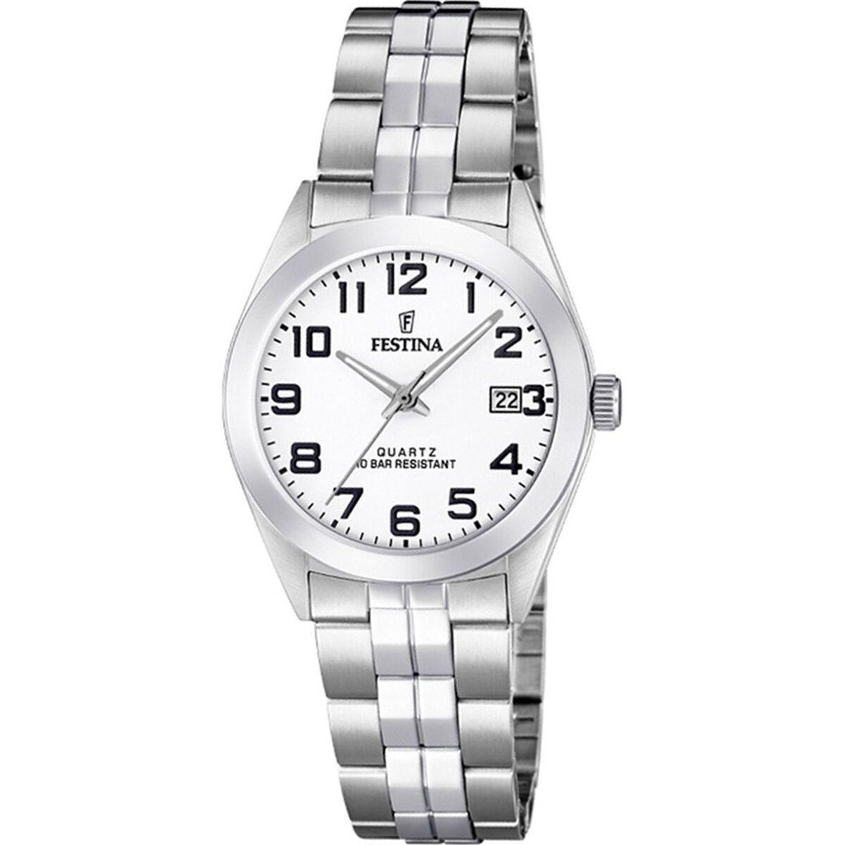 Festina F20438/1 dameur - sølvfarvet kvarts med dato, 28 mm billede