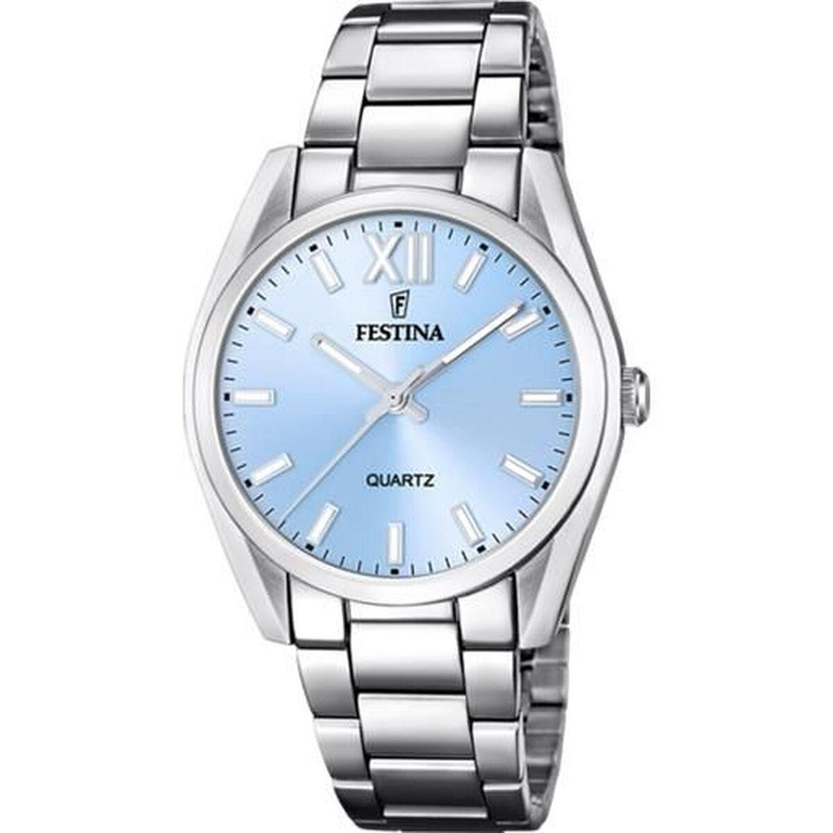 Festina F20622/3 dameur - sølv armbåndsur med blå skive billede