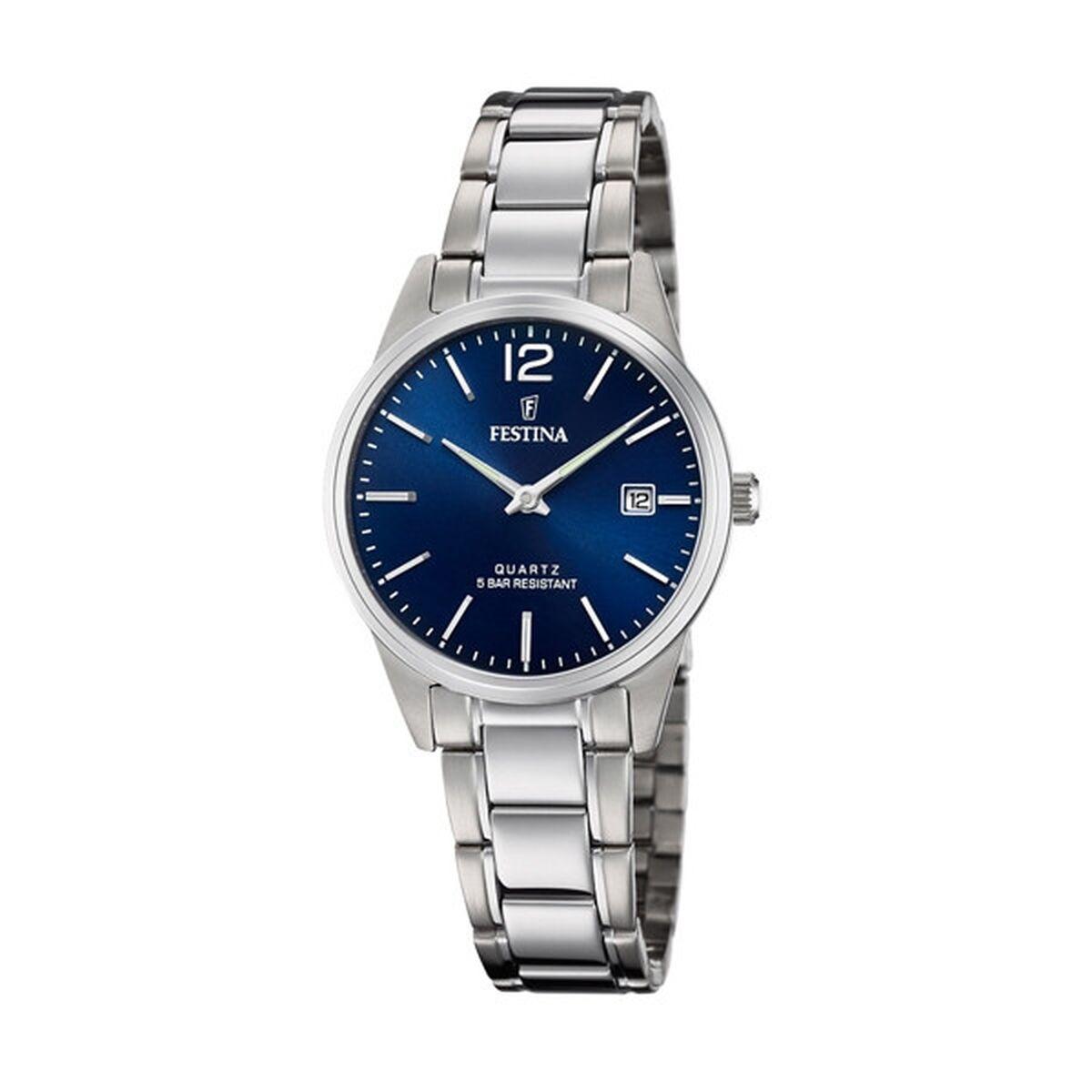 Festina F20509/3 dameur - sølvfarvet armbåndsur med blå skive billede
