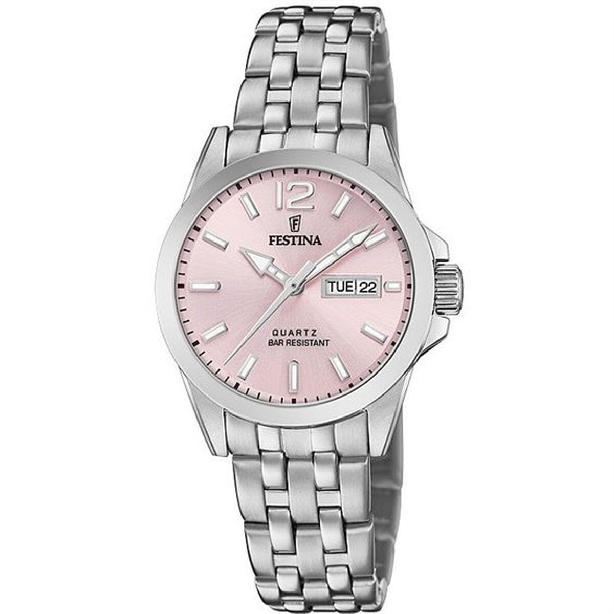 Festina F20455/2 dameur - sølv armbåndsur med rosa skive billede