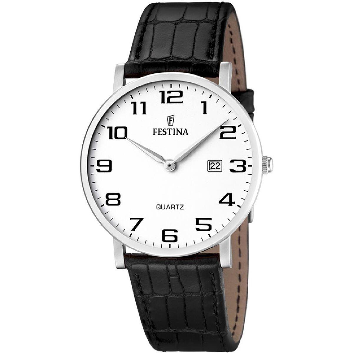 Festina F16476/1 herreur - sort læderrem, Ø 40 mm billede