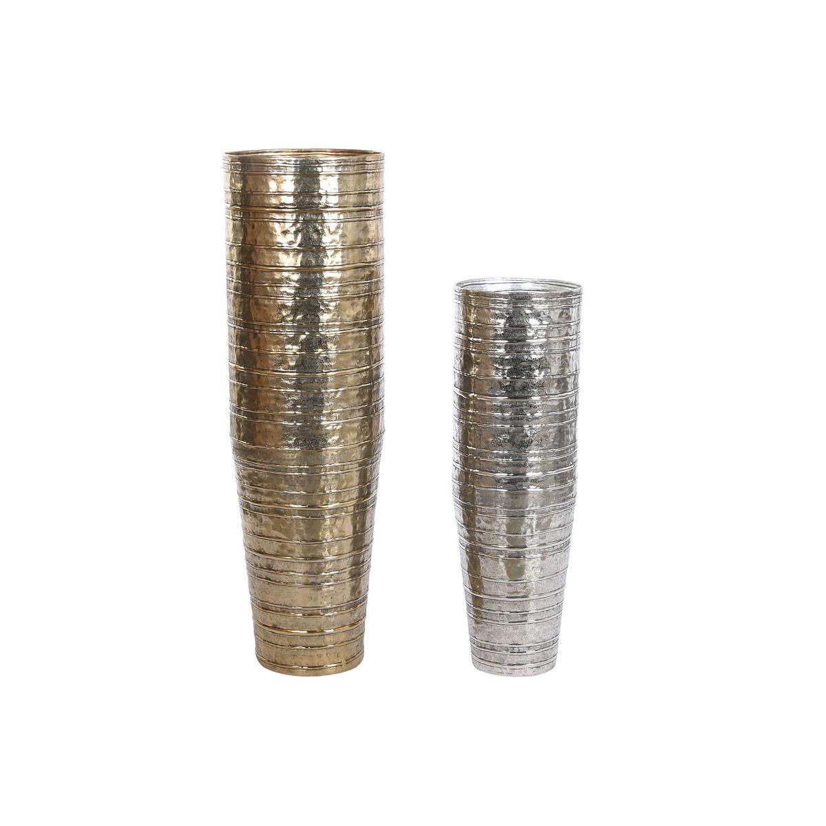 Vase sæt - gylden og sølvfarvet aluminium, moderne, 31 × 31 × 106 cm
