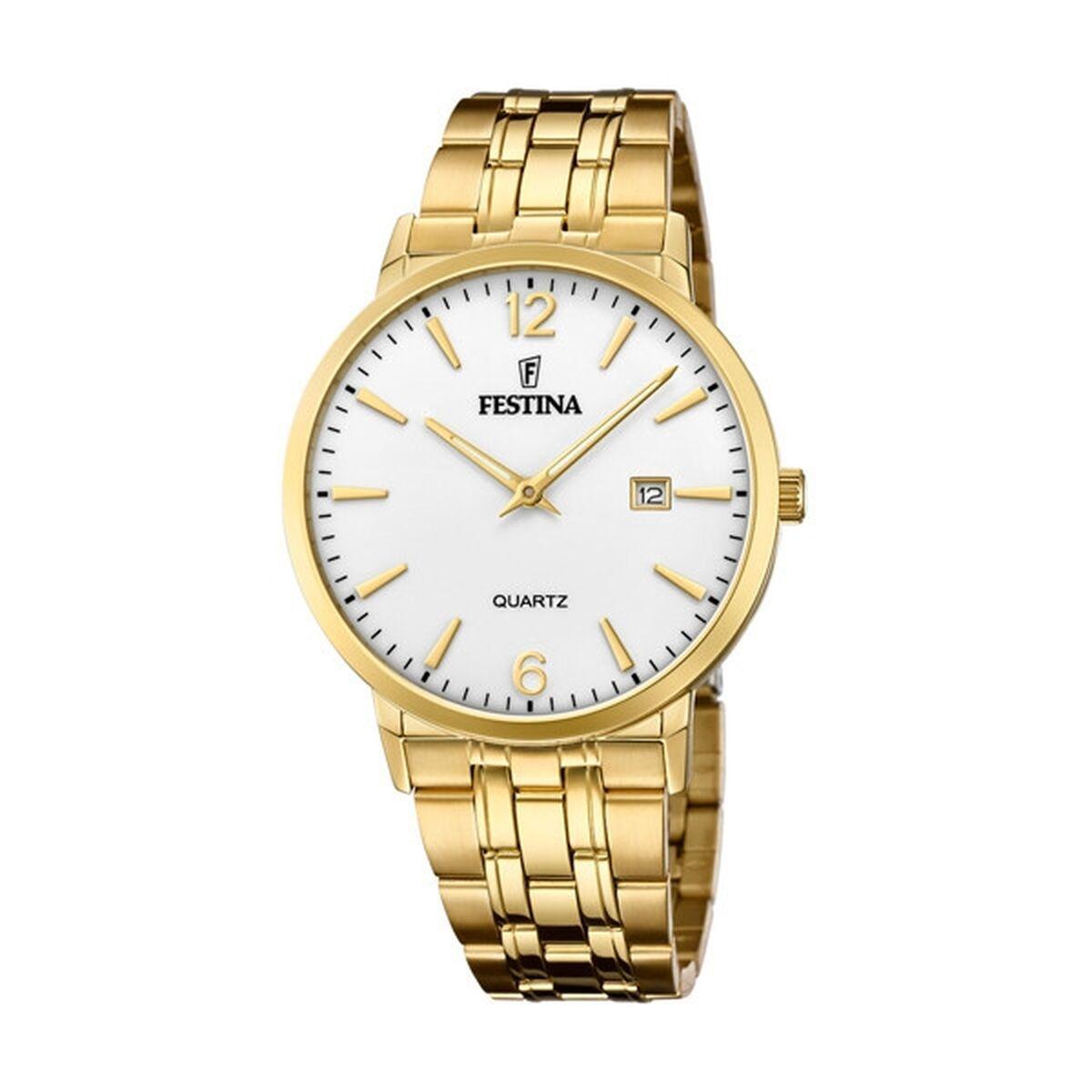 Festina F20513/2 dameur - klassisk armbåndsur i guldlook billede