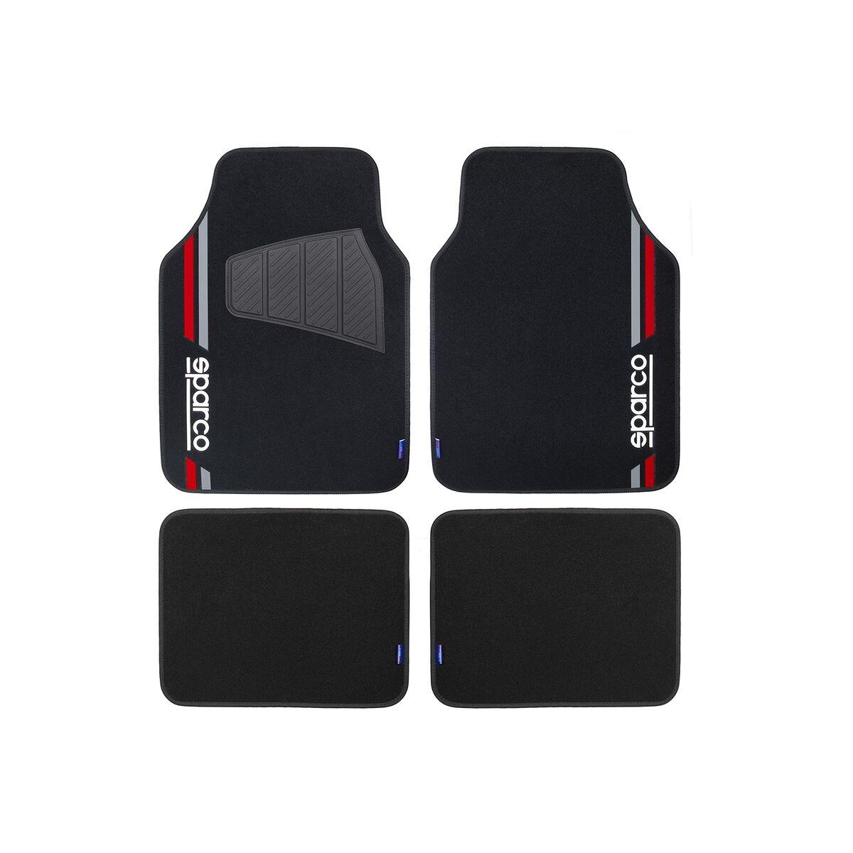 Bilmåtter sæt Sparco - universal, anti-skrid, rød
