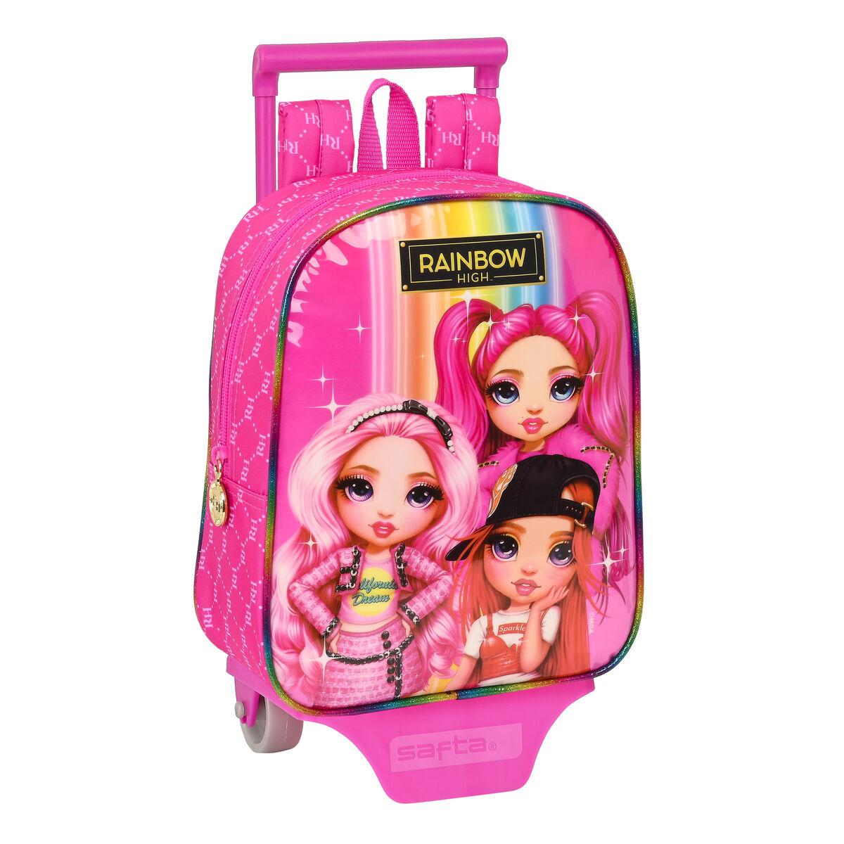 Rygsæk med hjul Rainbow High - fuchsia 22 × 28 × 10 cm billede
