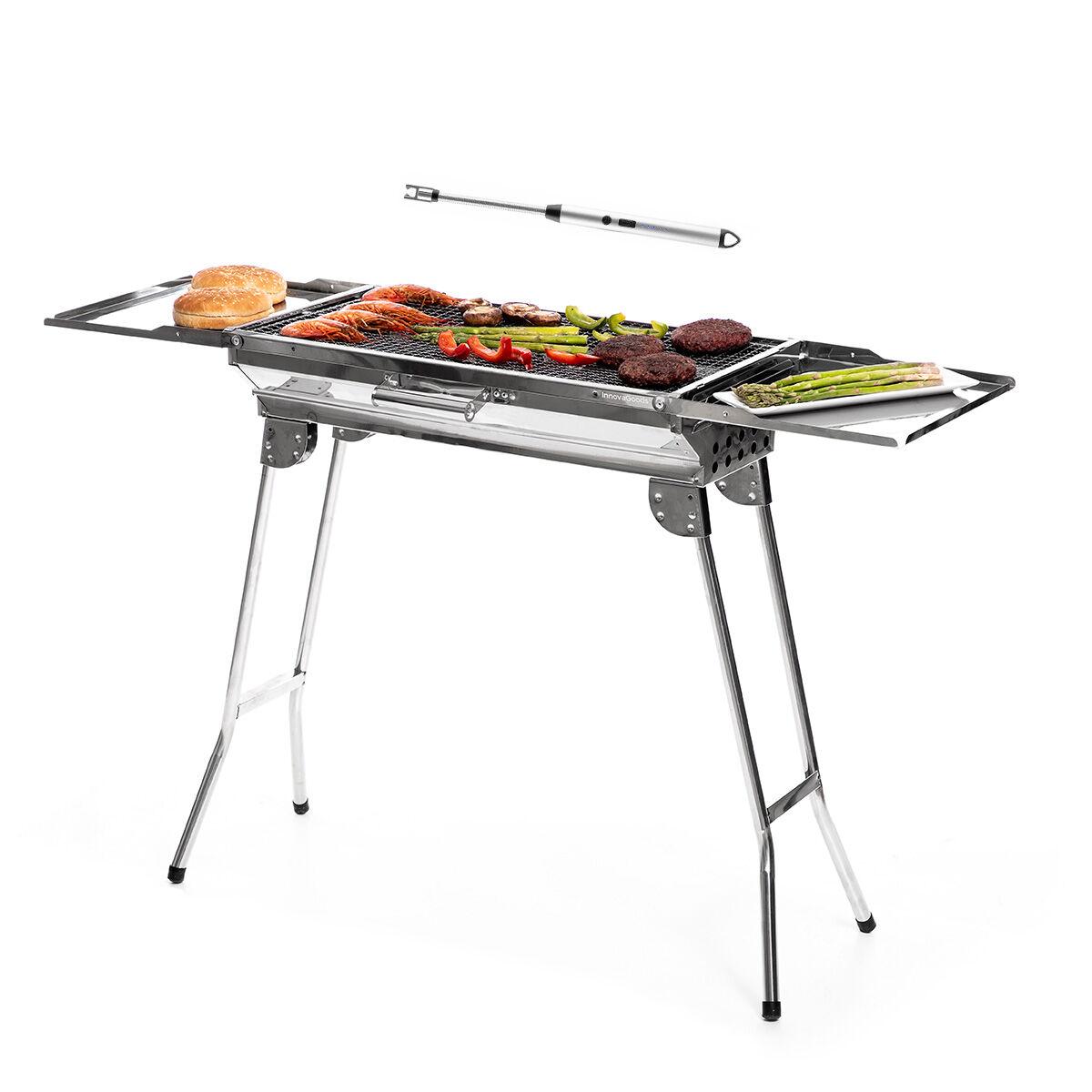 Sammenklappelig kulgrill i rustfrit stål + genopladelig fleksibel lighter billede