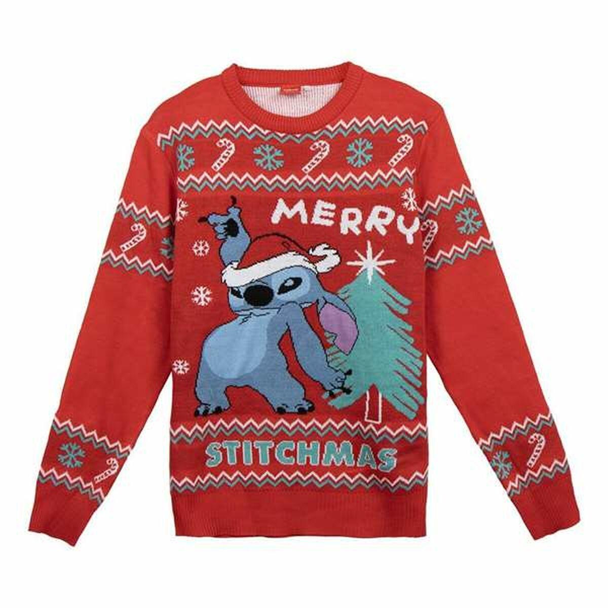 Stitch julesweater til kvinder - rød (S)
