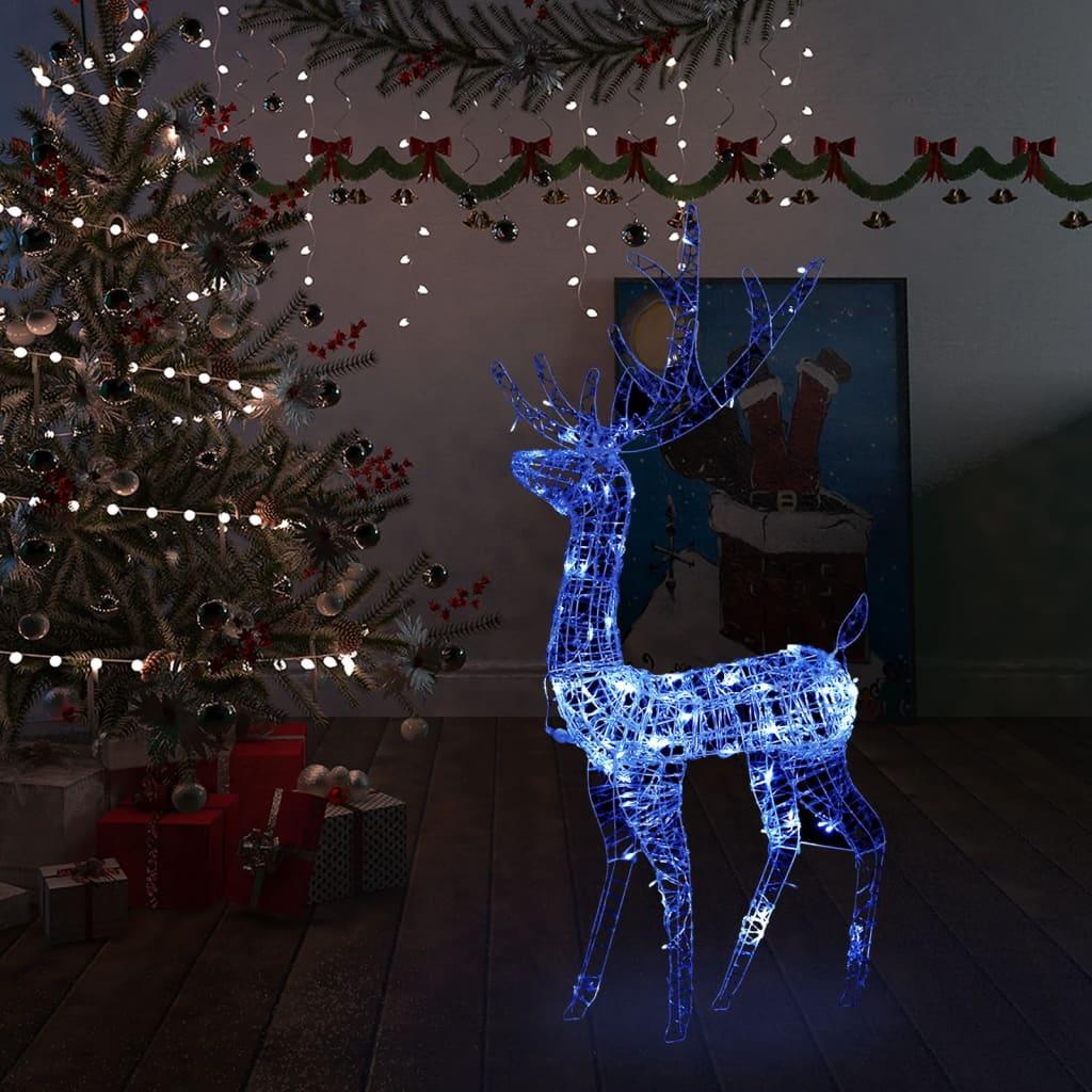 Juledekoration rensdyr 140 LED'er 120 cm akryl blå