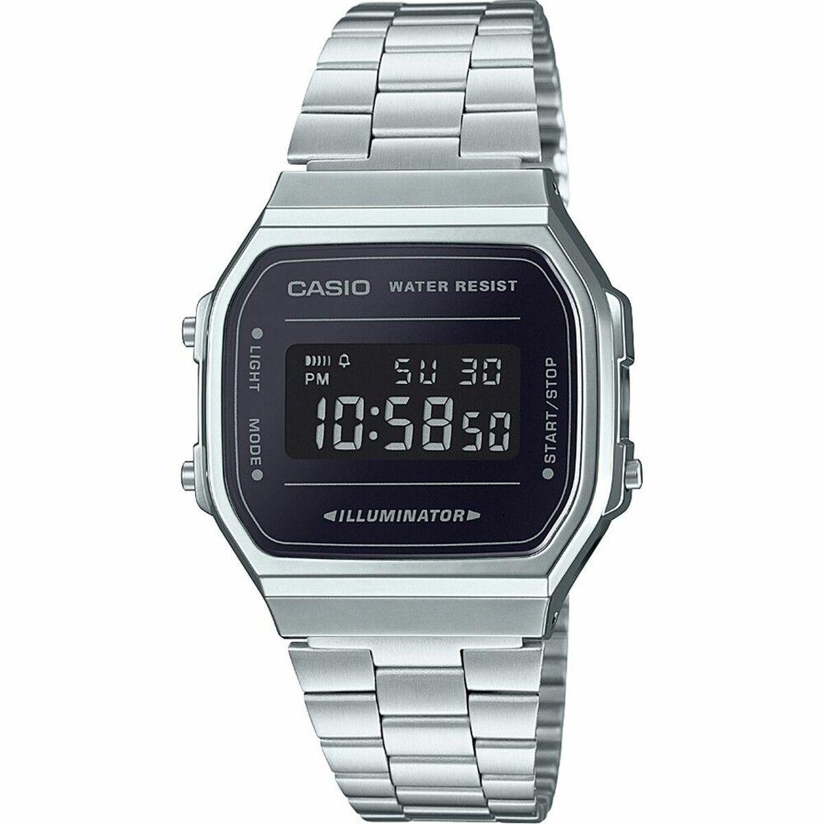 Casio herreur - sort skive, sølvfarvet lænke (Ø 36 mm) billede