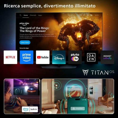 Smart TV 43" 4K Philips QLED (43PUS9010/12) med Ambilight, HDR og 144 Hz