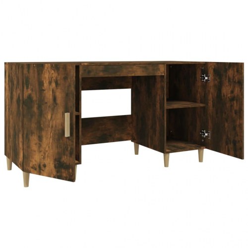 Skrivebord 140×50×75 cm i konstrueret træ - røget egetræsfarve
