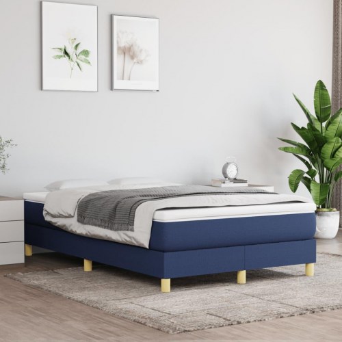 Kontinentalseng med madras 120x190 cm - stof, blå