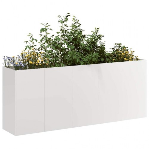 Plantekasse i rustfrit stål - 200 × 40 × 80 cm, åben bund