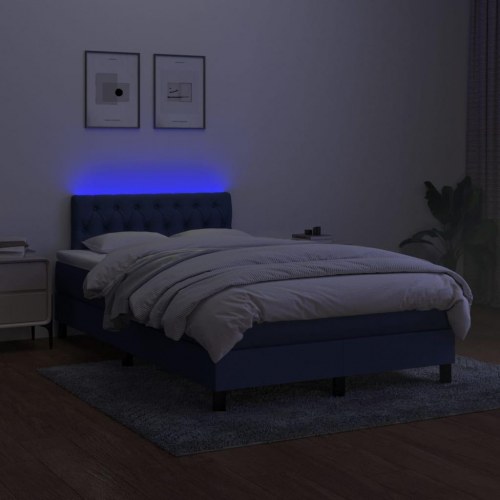 Kontinentalseng med LED-lys 120×190 cm - blå stof