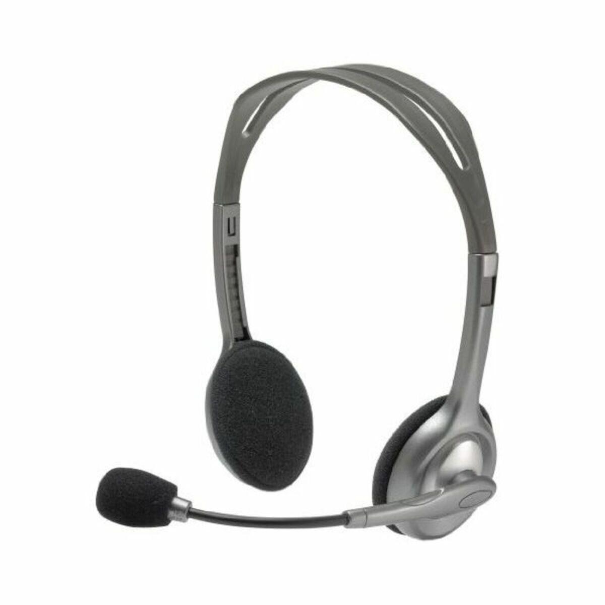 Gaming headset Logitech H110 med mikrofon, 2x 3,5 mm, 1,8 m - sort/grå