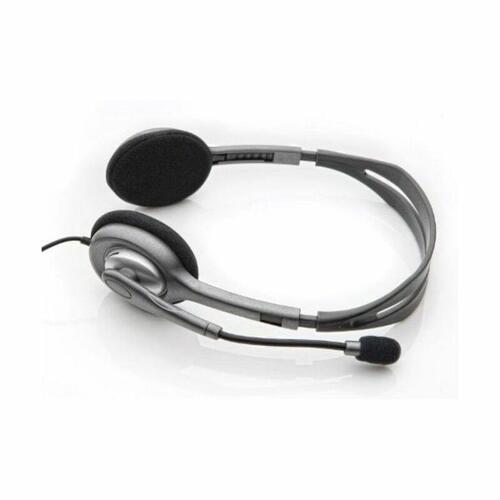 Gaming headset Logitech H110 med mikrofon, 2x 3,5 mm, 1,8 m - sort/grå