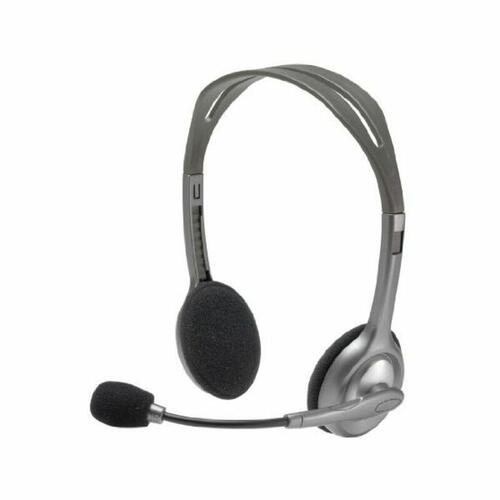 Gaming headset Logitech H110 med mikrofon, 2x 3,5 mm, 1,8 m - sort/grå