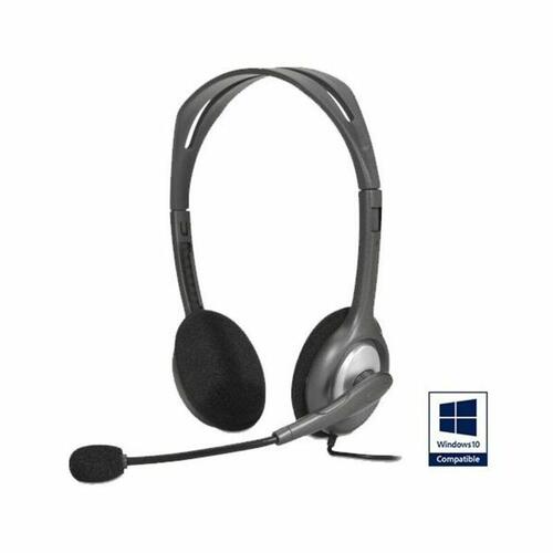 Gaming headset Logitech H110 med mikrofon, 2x 3,5 mm, 1,8 m - sort/grå