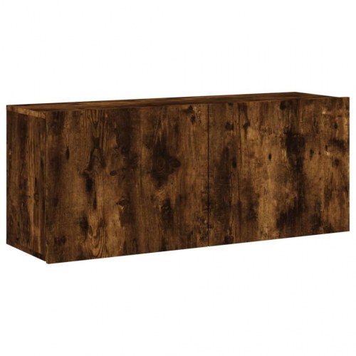 Væghængt tv-bord 100×30×41 cm - røget egetræsfarve