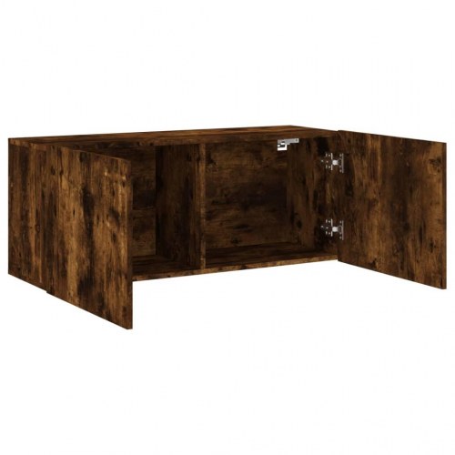 Væghængt tv-bord 100×30×41 cm - røget egetræsfarve
