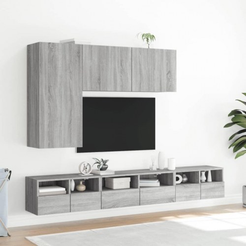 Væghængt tv-bord 100×30×41 cm - grå sonoma-eg