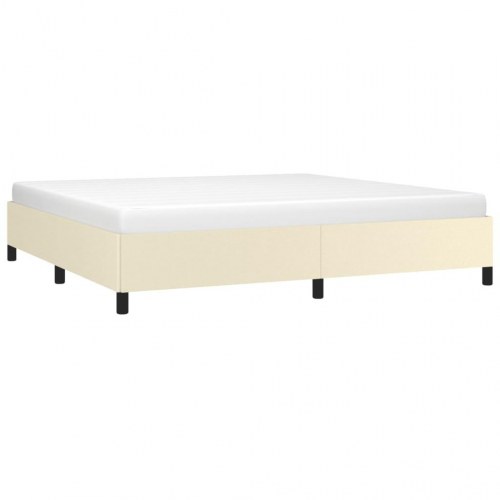Sengeramme 200×200 cm i kunstlæder - cremefarvet