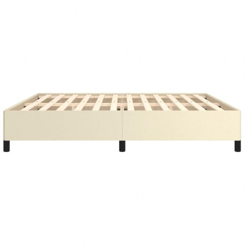 Sengeramme 200×200 cm i kunstlæder - cremefarvet