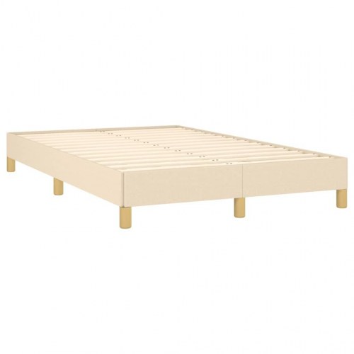 Kontinentalseng med madras 120x190 cm - stof, cremefarvet