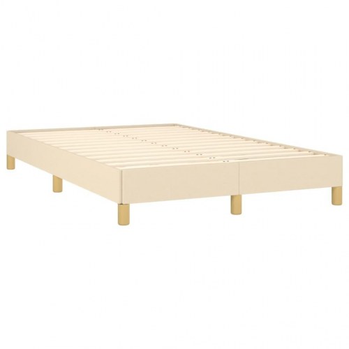 Kontinentalseng med madras 120x190 cm - stof, cremefarvet