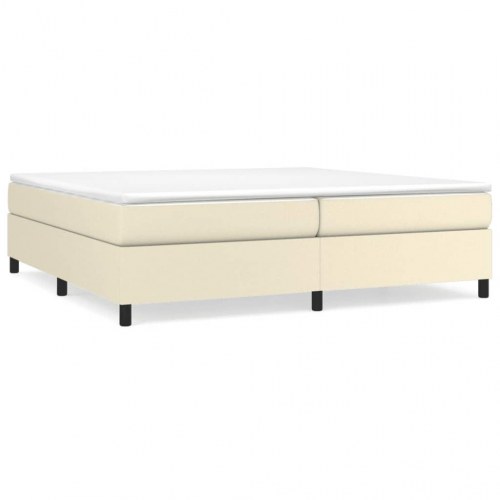 Boxspring sengeramme 200×200 cm i kunstlæder - creme