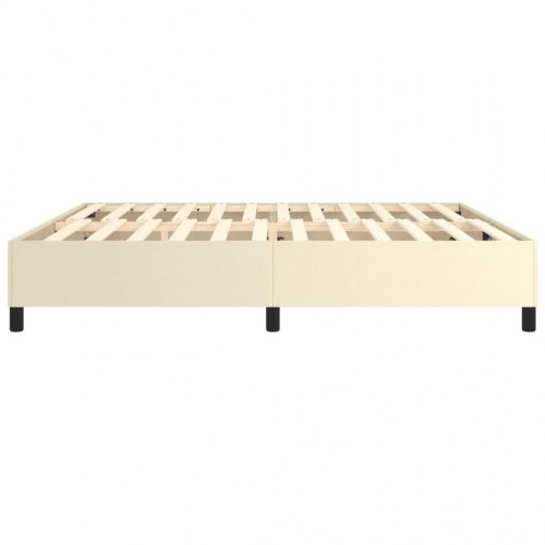 Boxspring sengeramme 200×200 cm i kunstlæder - creme