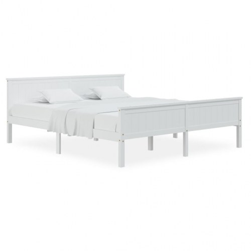 Sengeramme 180x200 cm massivt fyrretræ hvid