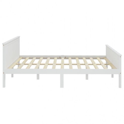 Sengeramme 180x200 cm massivt fyrretræ hvid