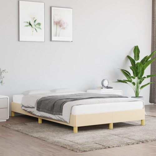 Sengeramme i stof, creme - 120 x 190 cm