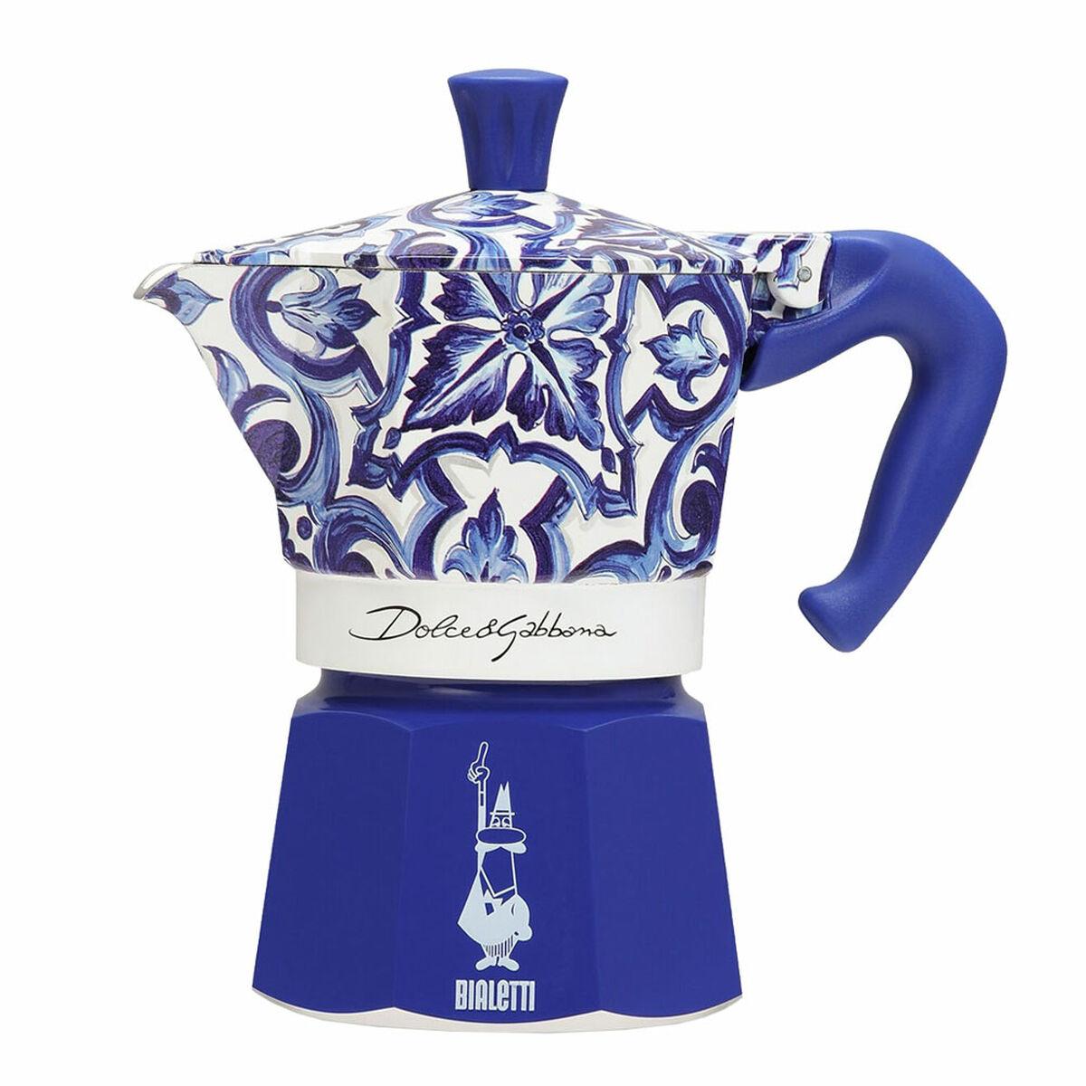 Bialetti Moka D&G Blu Mediterraneo espressokande 3 kopper - blå aluminium