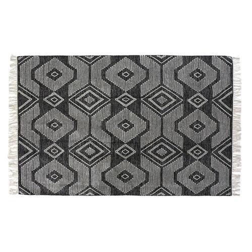Tæppe DKD Home Decor Hvid Sort Bomuld (160 x 230 x 1 cm)
