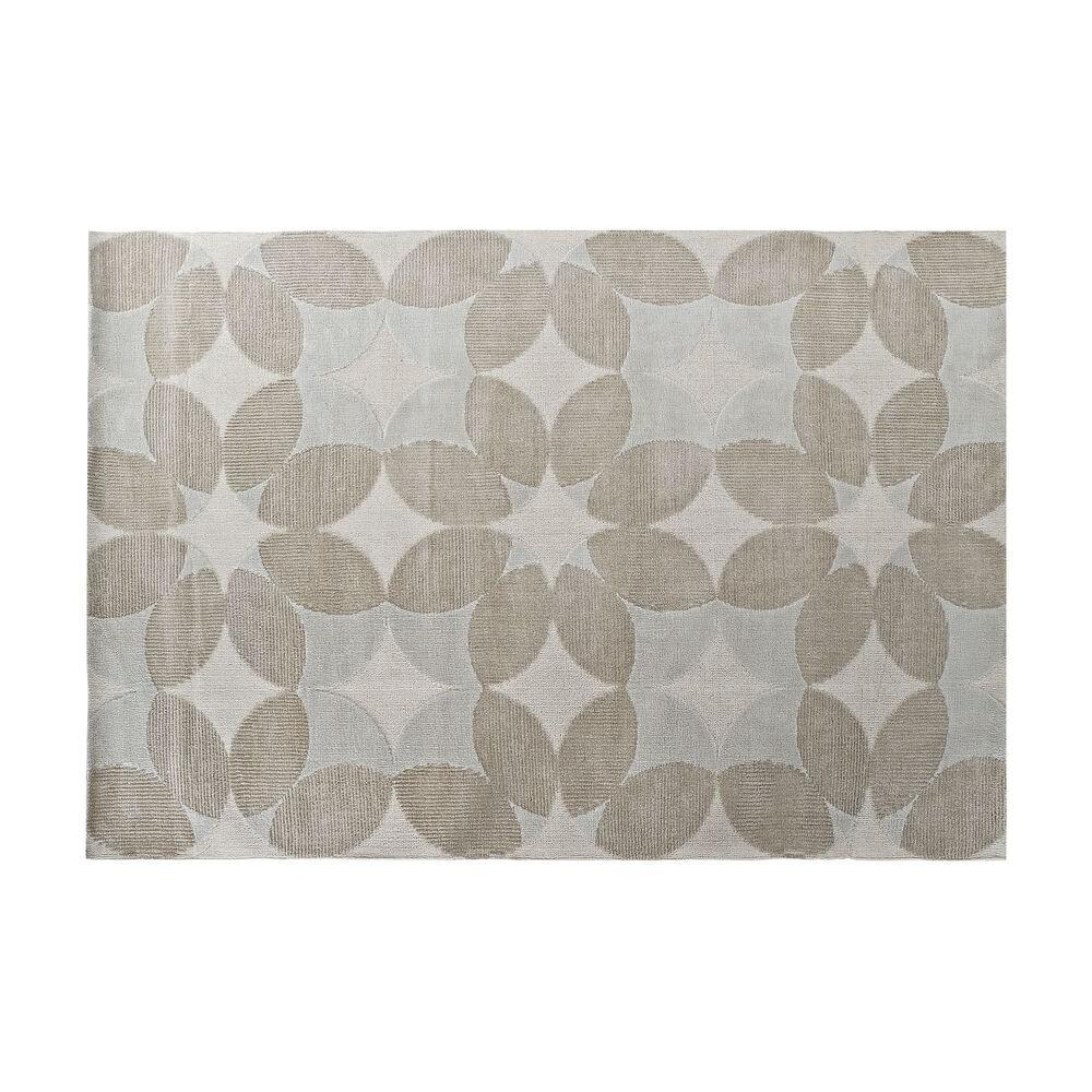 Gulvtæppe - Beige polyester med cirkler 160 × 230 cm