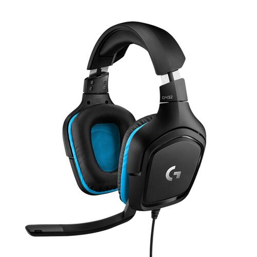 Gaming headset Logitech G432 med mikrofon - sort/blå